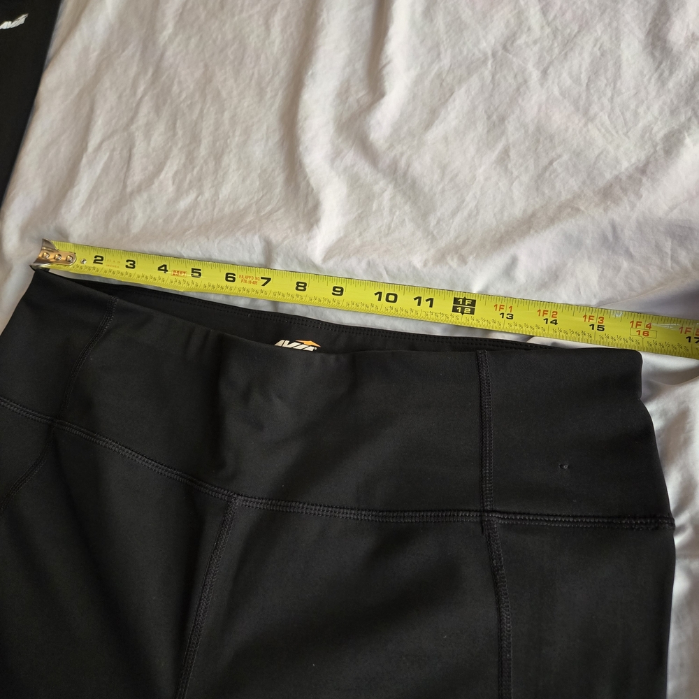 Avia Two Black Moto and Mesh Insert Black Cropped Leggings EB2 - Picture 4 of 10